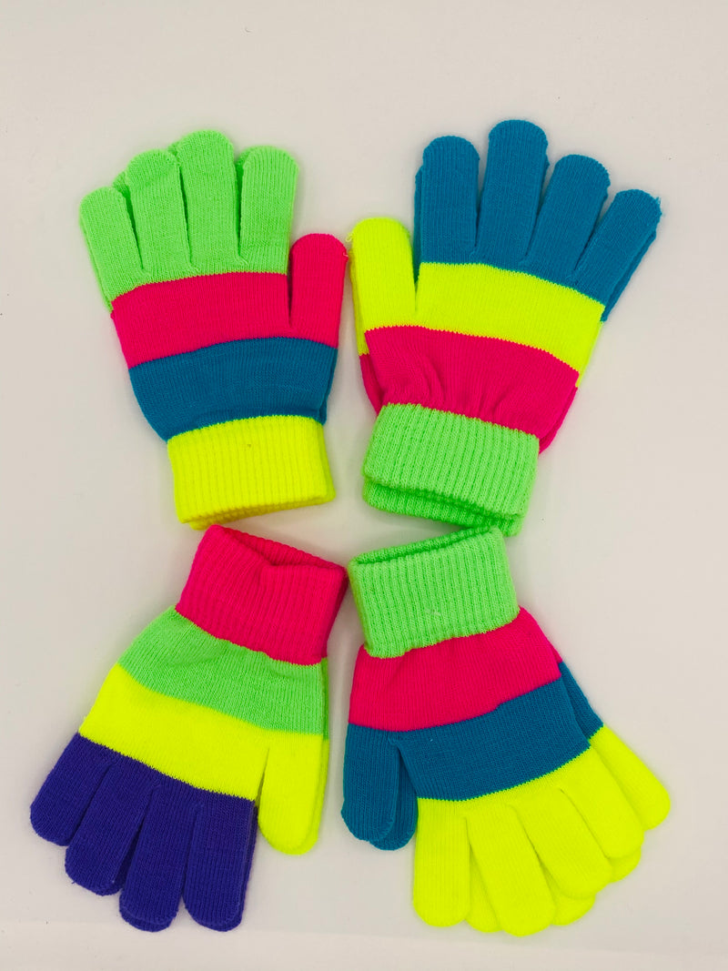 Knit Gloves - Neon