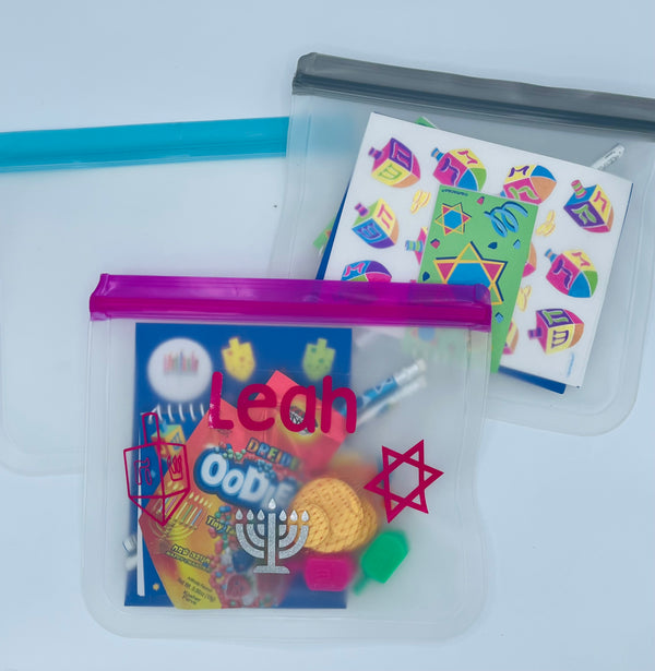 Silicone Zip Pouch - Chanukah Theme