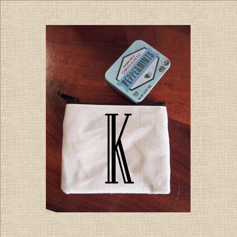 Canvas Coin Pouch Mini - Modern Letter