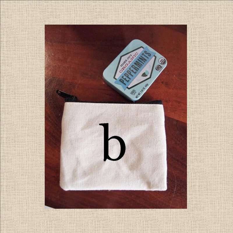 Canvas Coin Pouch Mini - Lower Case Letter