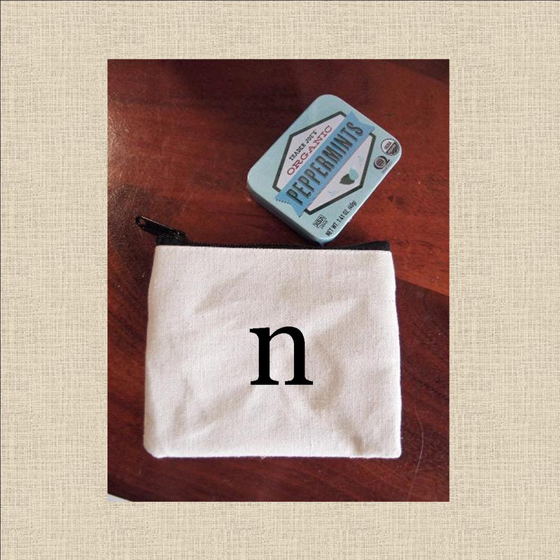 Canvas Coin Pouch Mini - Lower Case Letter