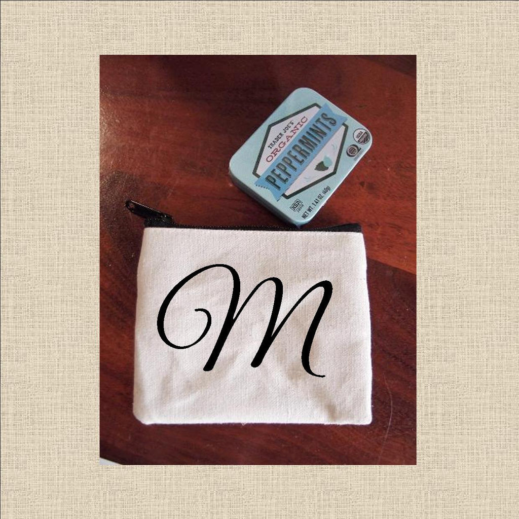 Canvas Coin Pouch Mini - Cursive Letter – A-Z creations