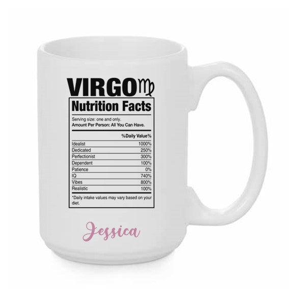 Ceramic Mug 15 oz - Zodiac Nutrition Facts