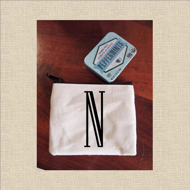 Canvas Coin Pouch Mini - Modern Letter