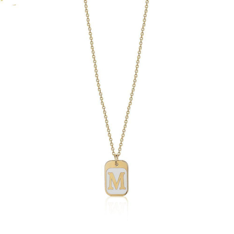 Jewelry - Necklace Enamel Initial Plate