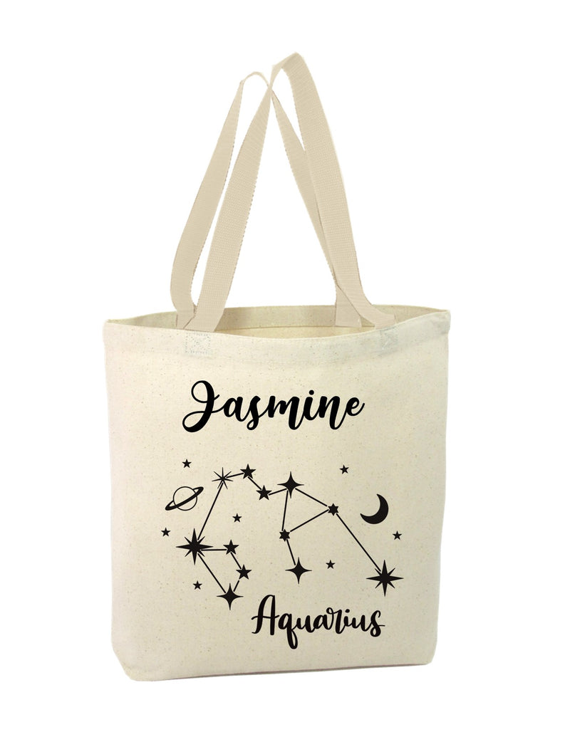 Linen Tote Bag - Zodiac Constellations