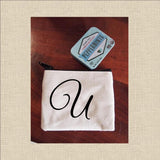 Canvas Coin Pouch Mini - Cursive Letter