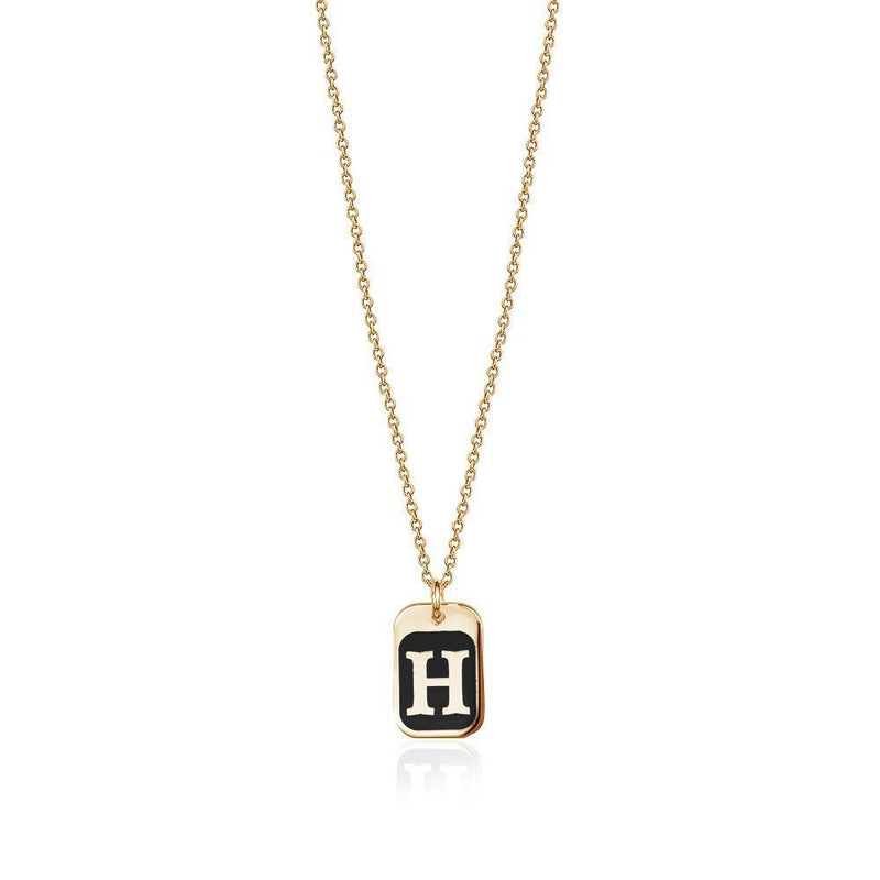 Jewelry - Necklace Enamel Initial Plate