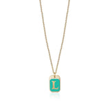 Jewelry - Necklace Enamel Initial Plate