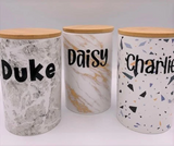 Pet Treat Jar - Ceramic with Designs