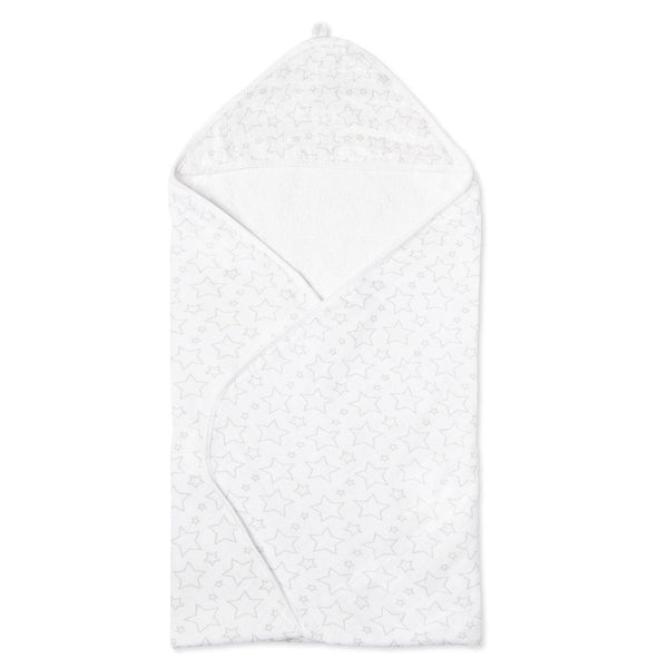 Hooded Towel Baby - Muslin Hood with Stars