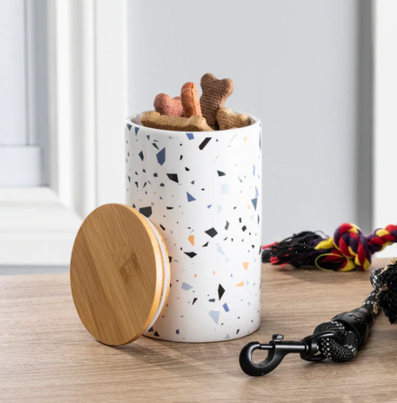 Pet Treat Jar - Ceramic with Designs